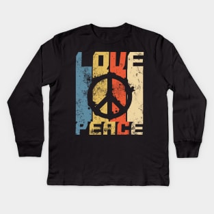 'Peace Freedom Love' Cool Hippie Peace Retro Gift Kids Long Sleeve T-Shirt